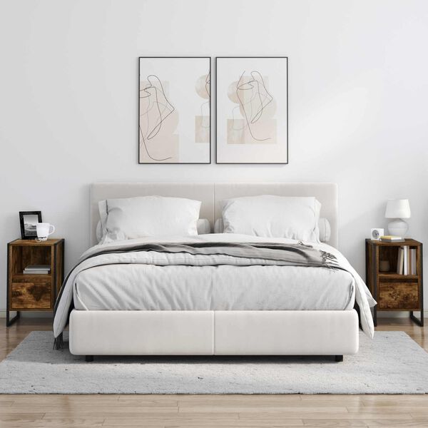 vidaXL Comodino Quercia Fumosa 39,5 x 30 x 50 cm Legno multistrato