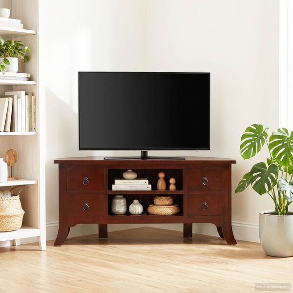 vidaXL Mobile TV Marrone 100 x 40,5 x 46 cm Legno di Mogano Massello