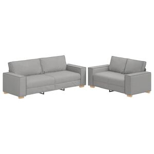 vidaXL Set di Divani 2 pz con Cuscini Grigio Nuvola in Tessuto