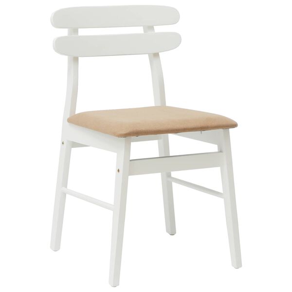 vidaXL Sedia da pranzo 2 pcs Bianco e marrone Legno di gomma solido