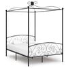 vidaXL Letto a Baldacchino Nero in Metallo 140x200 cm