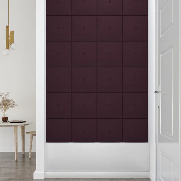 vidaXL Pannelli Murali 12 pz Viola 30x30 cm in Tessuto 1,08 m&sup2;