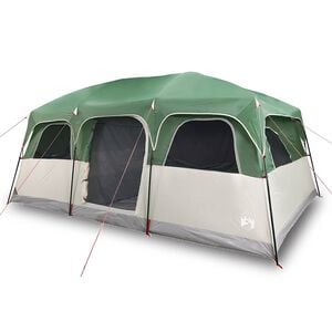 vidaXL Tenda Familiare a Cabina per 10 Persone Verde Impermeabile
