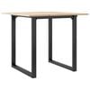 vidaXL Tavolo da Pranzo Telaio a O 80x80x75 cm Legno Pino e Acciaio