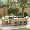 vidaXL Set da Pranzo per Giardino con cuscino 9 pcs Beige polyrattan
