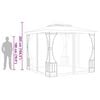 vidaXL Gazebo con Rete 300x300x265 cm Crema