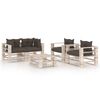 vidaXL Set Divani da Giardino Pallet 5 pz con Cuscini in Legno di Pino