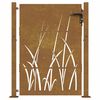 vidaXL Cancello da giardino 100x150 cm in acciaio Corten con design erba