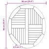vidaXL Piano Tavolo in Legno Massello di Teak Rotondo 2,5 cm 90 cm