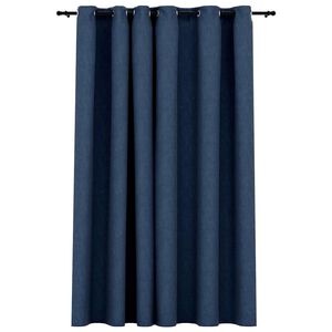 vidaXL Tenda Oscurante Effetto Lino con Occhielli Blue 290x245cm