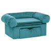 vidaXL Divano per cani Turchese 75 x 50 x 38cm Peluche