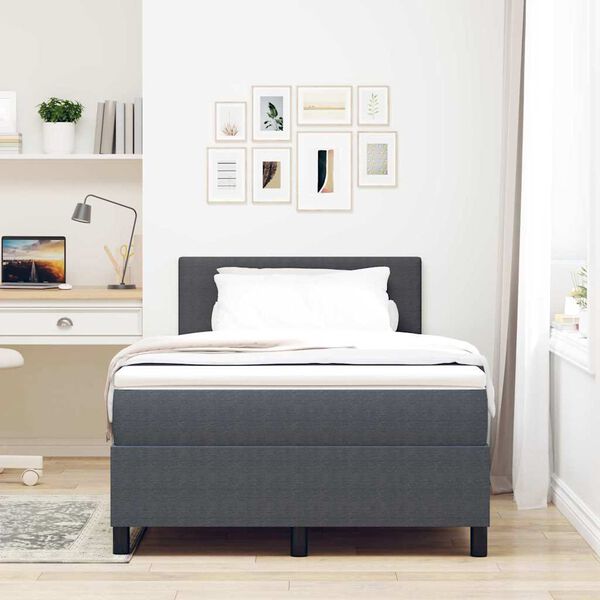 vidaXL Letto a molle Grigio Scuro e Bianco 203 x 120 x 88 cm