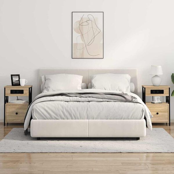 vidaXL Armadio da Notte 2 pcs Rovere Sonoma 40 x 31 x 60 cm