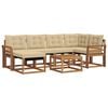 vidaXL Set di divani da esterno 7 pz Naturale e Beige