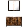 vidaXL Set Mobili da Bagno 2 pz Rovere Fumo in Legno Multistrato