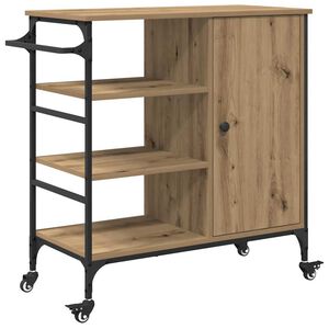 vidaXL Carrello da Cucina Rovere artigianale 87,5 x 39 x 84,5 cm