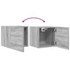 vidaXL Armadietti TV Montati a Parete 2pz Grigio Sonoma 30,5x30x30 cm