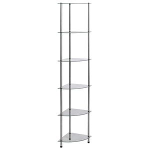 vidaXL Scaffale a 6 Livelli Trasparente 30x30x160 cm Vetro Temperato