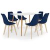 vidaXL Set da Pranzo 7 pz Blu