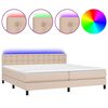 vidaXL Giroletto Molle Materasso e LED Cappuccino 200x200cm Similpelle