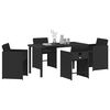 vidaXL Set da Pranzo per Giardino con cuscino 5 pcs Nero polyrattan