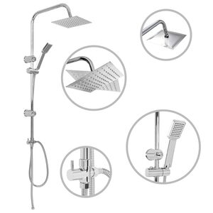 vidaXL Set per Doccia a Doppio Soffione con Doccetta Acciaio Inox