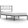 vidaXL Giroletto con Testiera in Metallo Nero 100x190 cm