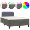 vidaXL Letto a Molle con Materasso e LED Grigio Scuro 120x200 cm