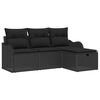 vidaXL Set Divano da Giardino con cuscino 4 pcs Nero Poly Rattan