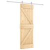 vidaXL Porta scorrevole Naturale e Bianco 70 x 210 cm