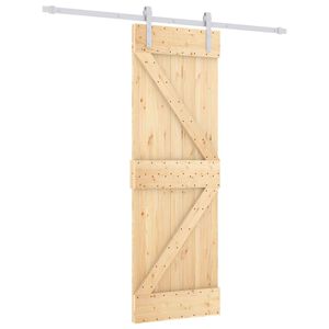 vidaXL Porta scorrevole Naturale e Bianco 70 x 210 cm