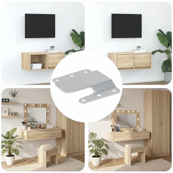 vidaXL Staffa di Montaggio Flush 12 pcs Argento 75 x 66 x 1,4 mm