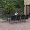 vidaXL Set da Pranzo per Giardino 11 pz in Acciaio