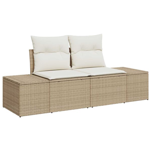 vidaXL Set Divano da Giardino con cuscino 13 pcs Beige polyrattan