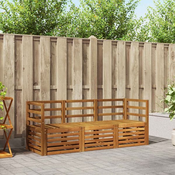 vidaXL Set divani 3 pcs Naturale Legno di Acacia Massello