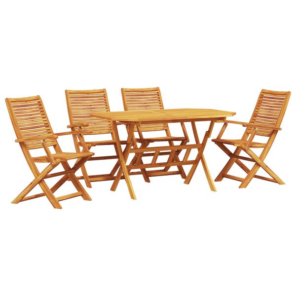 vidaXL Set da Pranzo per Giardino 5 pcs Marrone