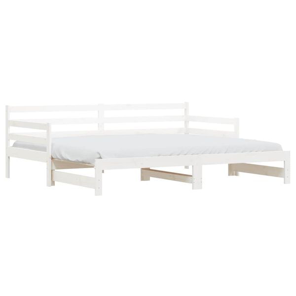 vidaXL Divano Letto con Letto Estraibile Bianco 90x200cm Massello Pino