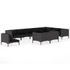 vidaXL Divani da Giardino 10 pz con Cuscini in Polyrattan Grigio Scuro