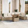 vidaXL Set Divano da Giardino 7 pcs Beige Poly Rattan