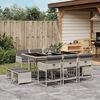 vidaXL Set Pranzo Giardino 11pz con Cuscini Grigio Chiaro Polyrattan