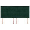 vidaXL Testiera Verde Scuro 200x5x118/128 cm Velluto