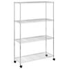 vidaXL Scaffale a 4 Livelli con Ruote 90x35x142 cm Cromato 200 kg