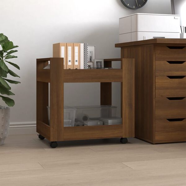 vidaXL Carrello Scrivania Rovere Marrone 60x45x60 cm Legno Multistrato