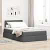 vidaXL Letto con contenitore e materasso Grigio scuro 120 x 190 cm