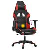 vidaXL Sedia da Gaming Massaggio Poggiapiedi Nero e Rosso Similpelle