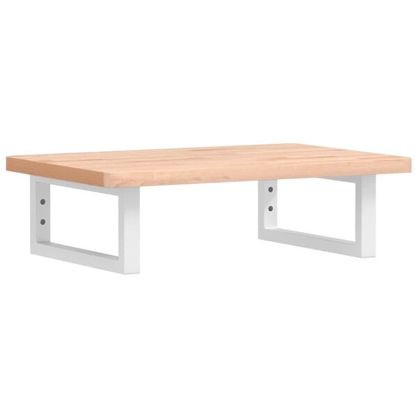 vidaXL Ripiano a Parete per Lavabo in Acciaio e Massello di Faggio