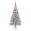 vidaXL Albero di Natale con 150 LED con supporto Argento 120 cm PET