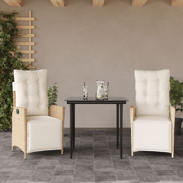 vidaXL Set da Pranzo da Giardino 5 pz con Cuscini Beige in Polyrattan