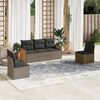vidaXL Set Divano da Giardino 5 pz con Cuscini Grigio in Polyrattan