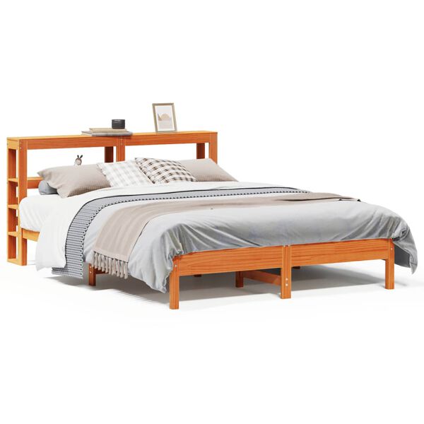 vidaXL Letto senza Materasso Marrone Cera 150x200 cm in Legno di Pino